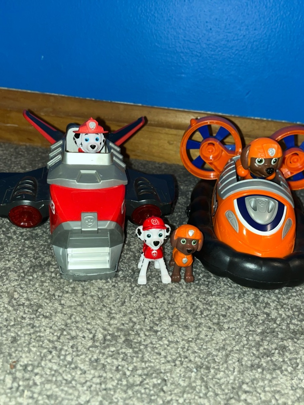 Paw Patrol Rescue Vehicles Playset - Red & Orange - Marshall & Zuma (plus minis)